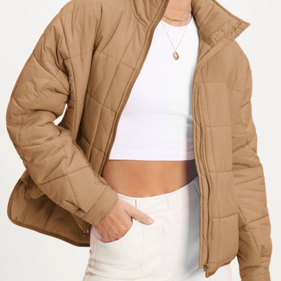 Zip Up Collared Neck Long Sleeve Jacket - Picture 16 of 16